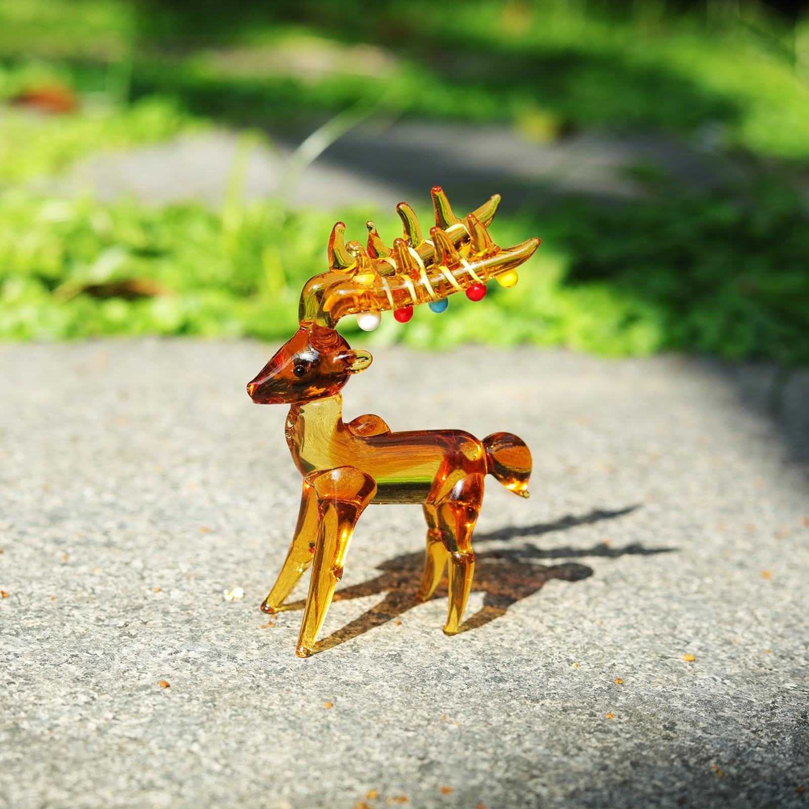 Amazon.co.jp: NaneTidy ガラス 鹿 動物 ガラスの置物 クラフト